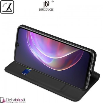 Dux Ducis dirbtinės odos viršelis - juodas (telefonui Vivo V21 5G/4G) Dux Ducis dirbtinės odos viršelis - juodas (telefonui Vivo V21 5G/4G)